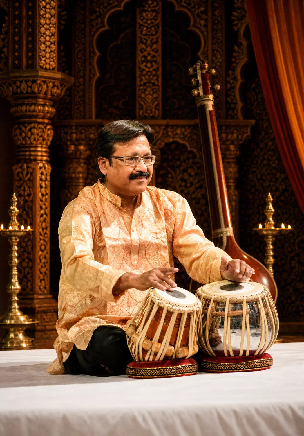 Anup Datta performing on tabla
